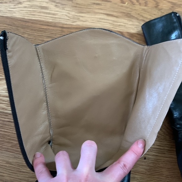 Black Leather Zip Kenneth Cole North Star Cowboy Boots Made in Italy 5 B - Picture 11 of 16